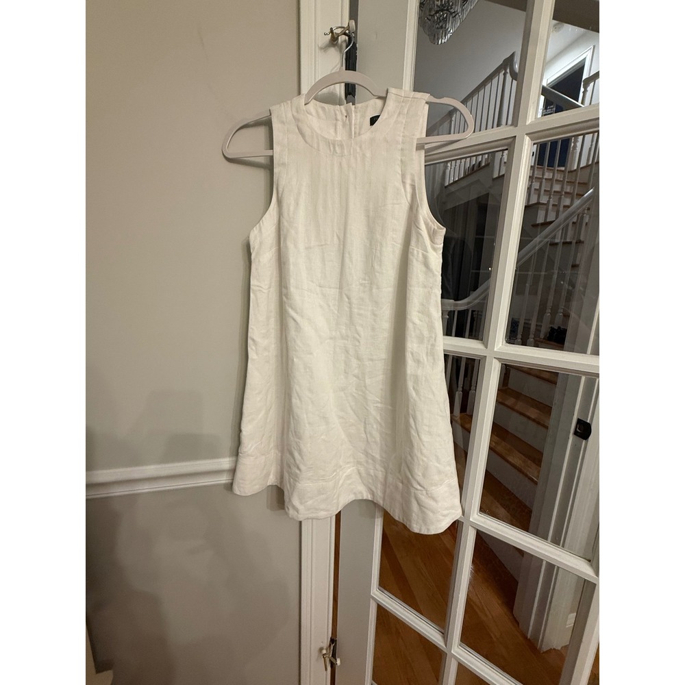 Rag & Bone New York Womens White Linen Blend Sleeveless Shift Pocket Dress XS